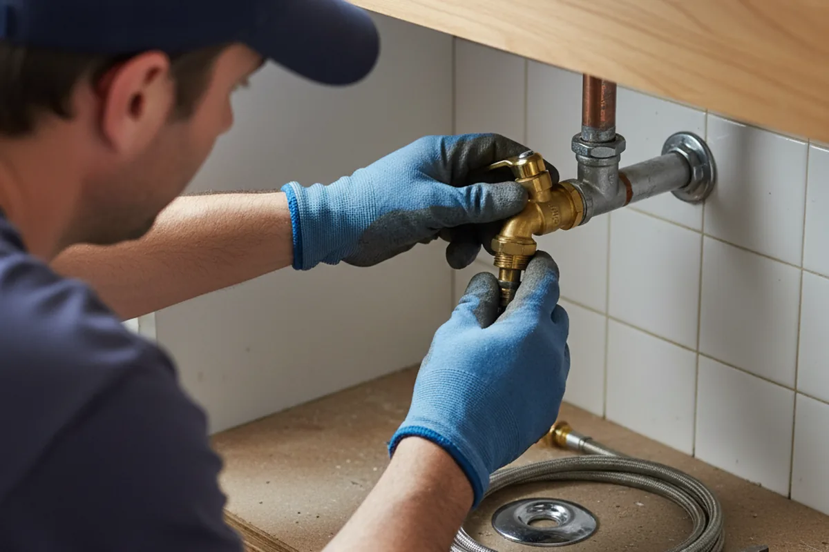 Shutoff valve and fitting work during Emergency Plumbing in Monroe Township